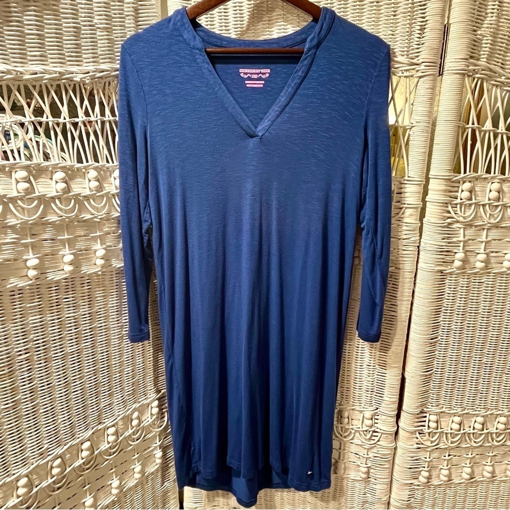 SOUTHERN TIDE Blue Casual Summer‎ DRESS Long Sleeve Tee Beach Cover Up Womens XS